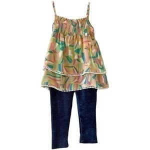 BCBGirls Top and Knit Denim Leggings Matching Pants Set Toddler NWT
